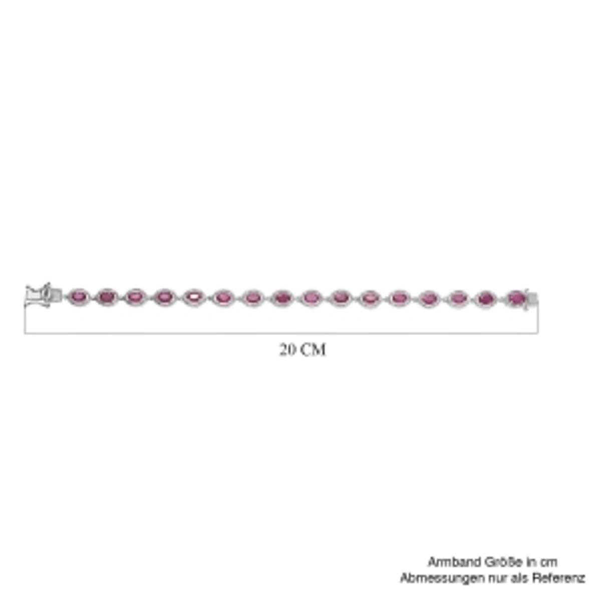 Niassa Ruby (FF) 9.00 ctw Bracelet in Platinum Over Sterling Silver (7.50 In) image number 4