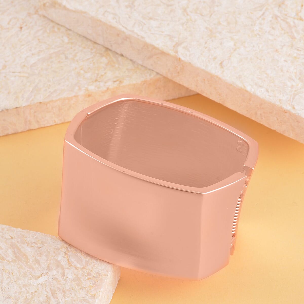 Quadrilateral Shape Bangle Bracelet in Rosetone (6.75 In) image number 1