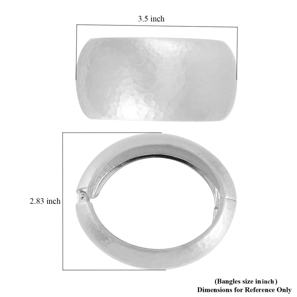 Bold Wide Bangle Bracelet in Silvertone (6.75 In) image number 6