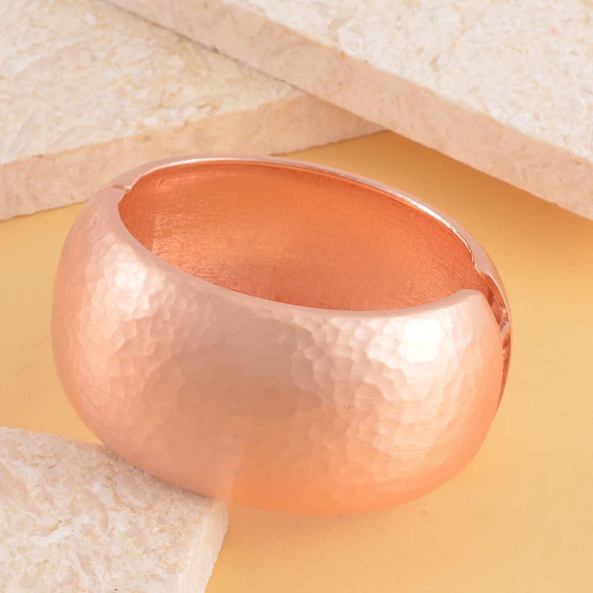 Bold Wide Bangle Bracelet in Rosetone (6.75 In) image number 1