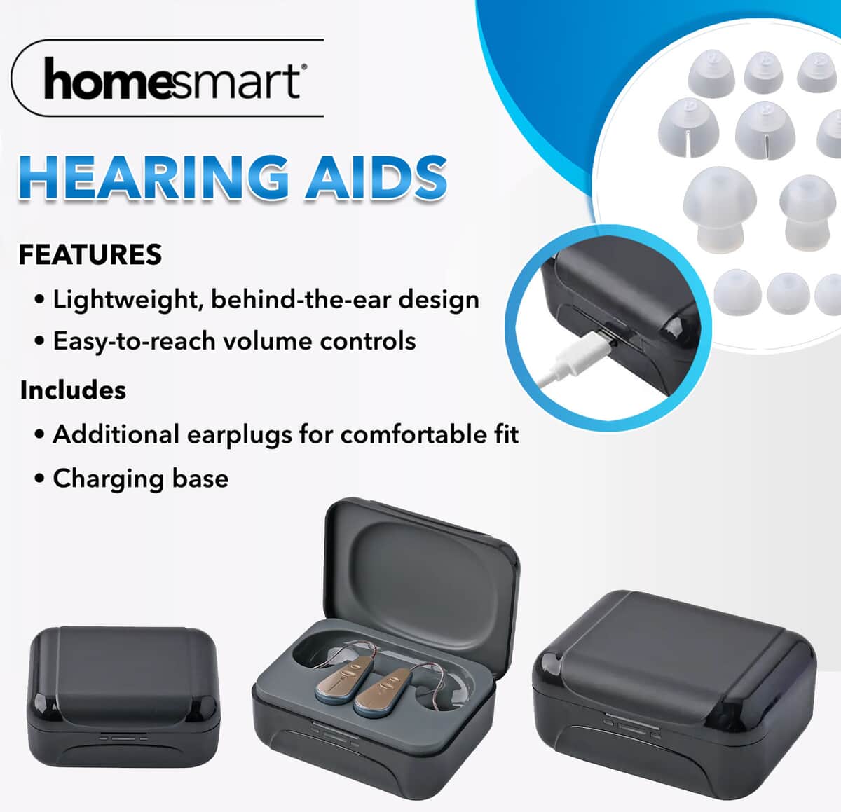 Homesmart Rechargeable Hearing Aid With Magnetic Suction Charging and Smart Noise Reduction image number 4