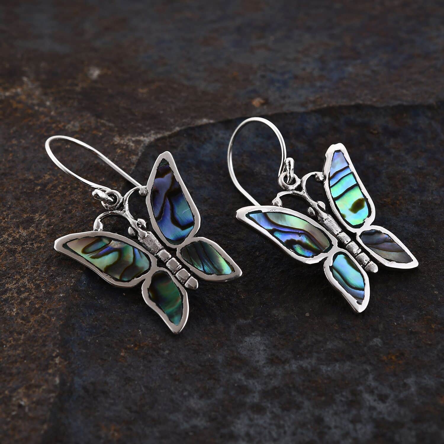 Abalone deals butterfly earrings