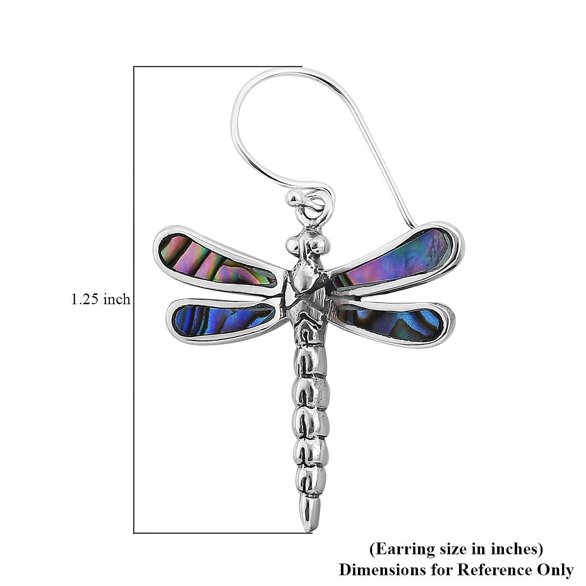 Abalone Shell Dragonfly Earrings in Sterling Silver image number 4