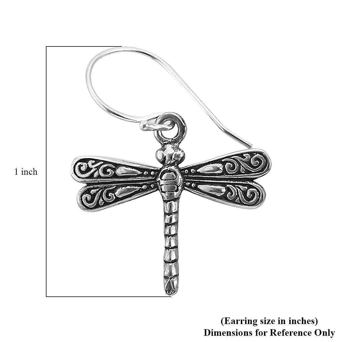 Sterling Silver Dragonfly Earrings 3 Grams image number 4