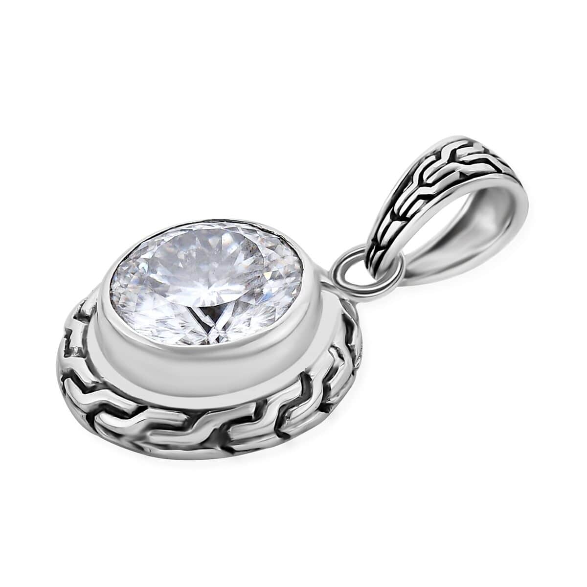 Bali Legacy 120 Facet Moissanite Pendant in Sterling Silver 3.40 ctw image number 3