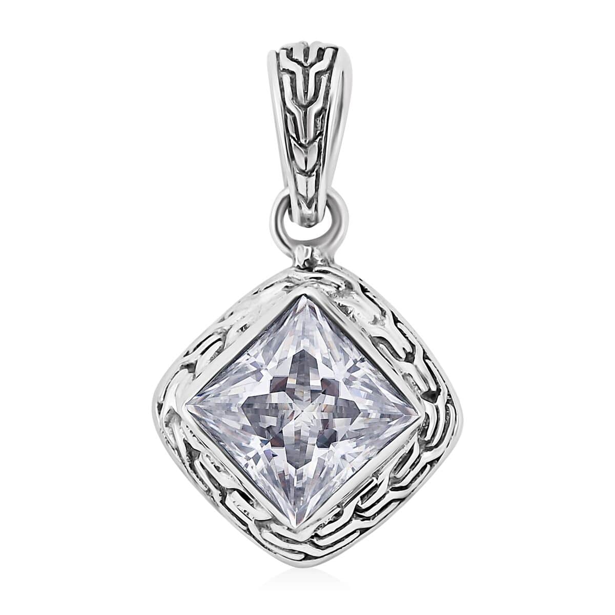 Bali Legacy 120 Facet Moissanite Pendant in Sterling Silver 3.50 ctw image number 0