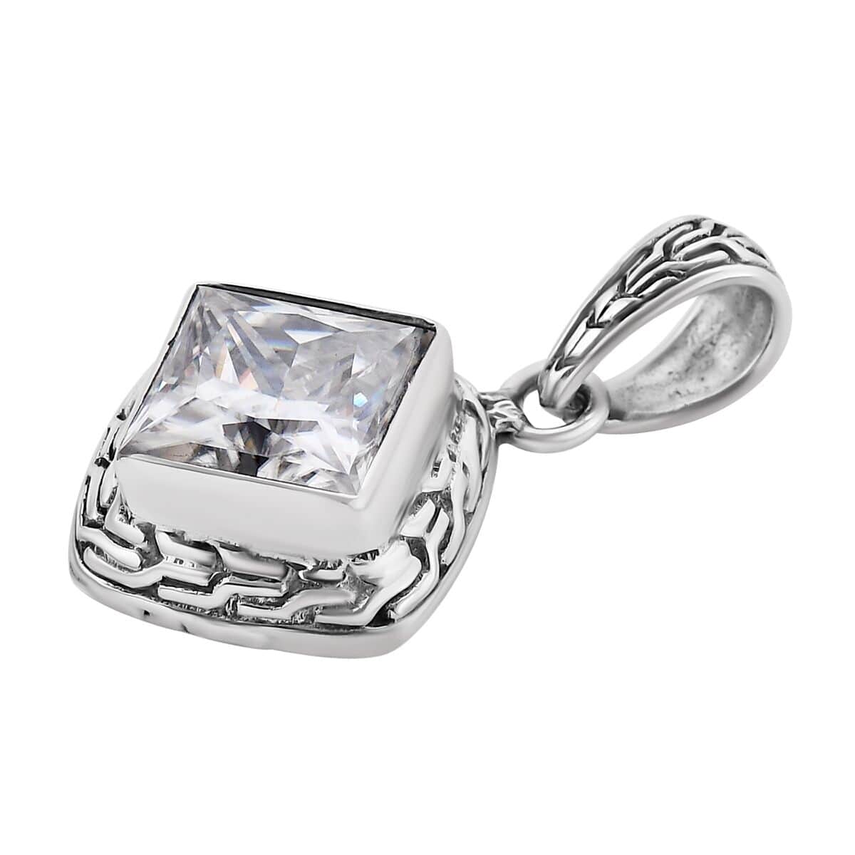 Bali Legacy 120 Facet Moissanite Pendant in Sterling Silver 3.50 ctw image number 3