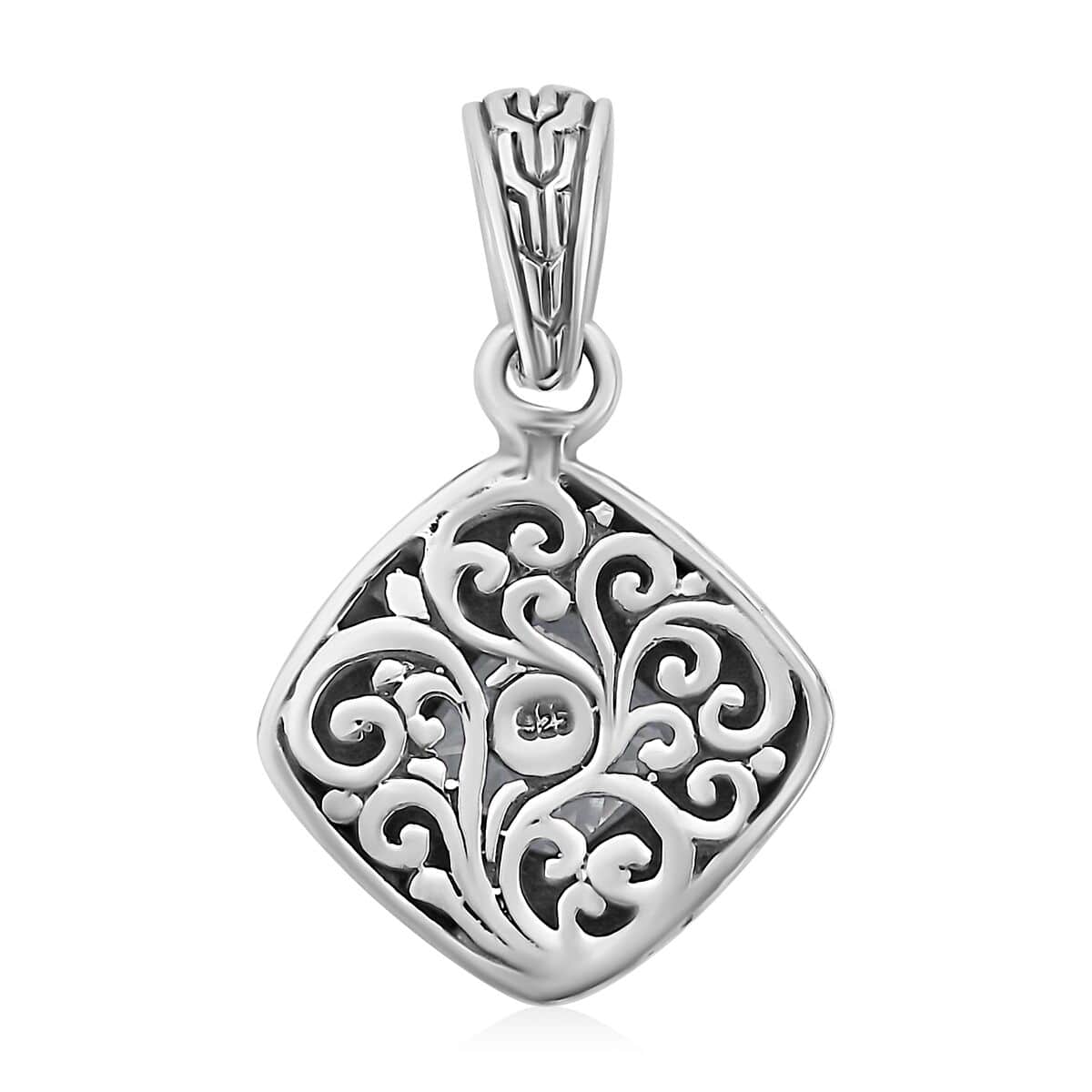 Bali Legacy 120 Facet Moissanite Pendant in Sterling Silver 3.50 ctw image number 4