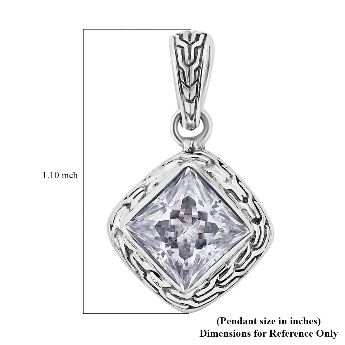 Bali Legacy 120 Facet Moissanite Pendant in Sterling Silver 3.50 ctw image number 5