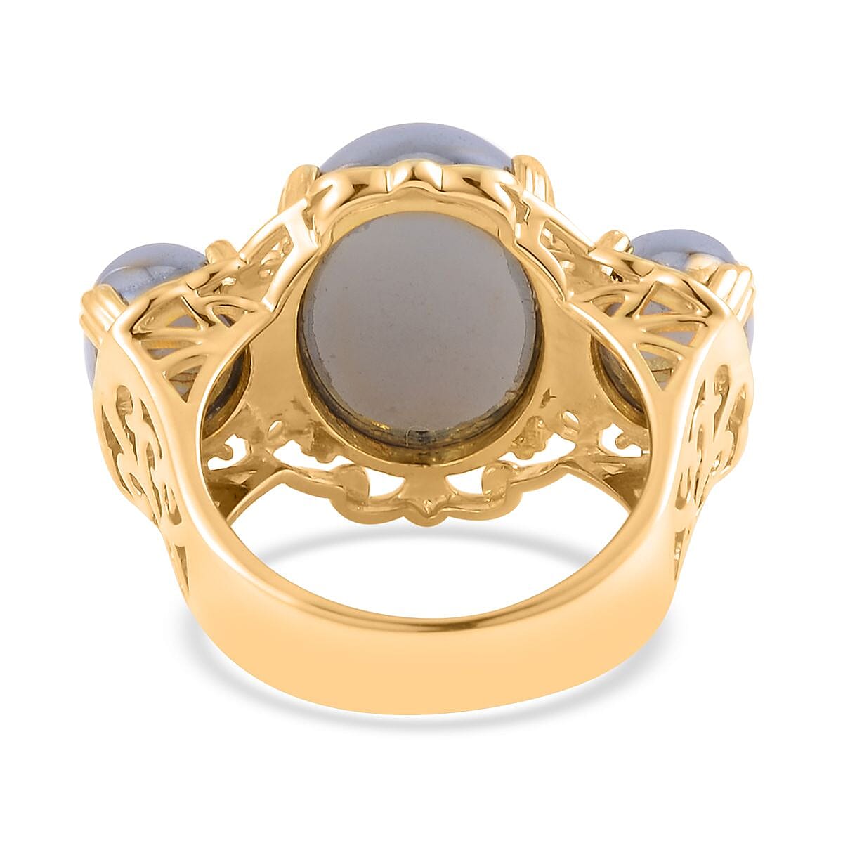 Terahertz 3 Stone Ring in Goldtone (Size 5.0) 30.00 ctw image number 4