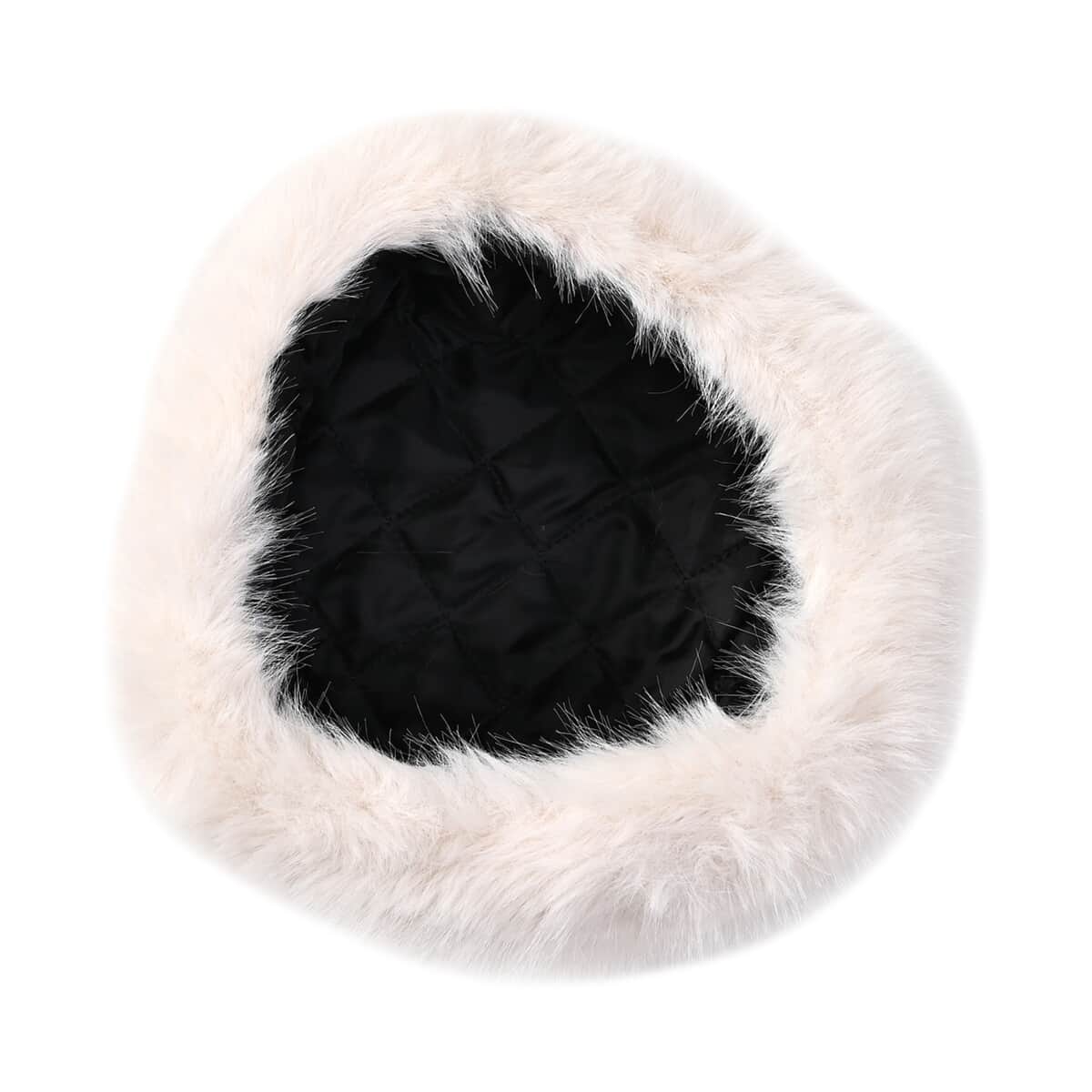 Cream Faux Fur Hat image number 1