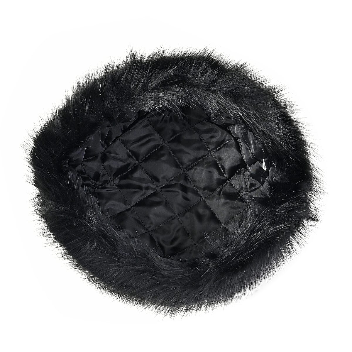 Black Faux Fur Hat image number 1