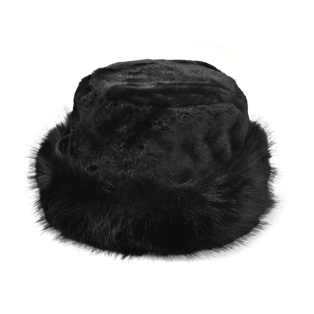 Black Faux Fur Hat - (22.84") image number 0