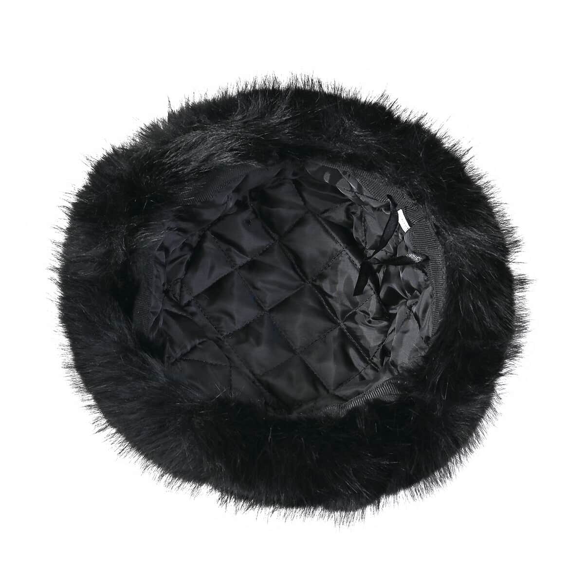 Black Faux Fur Hat - (22.84") image number 1