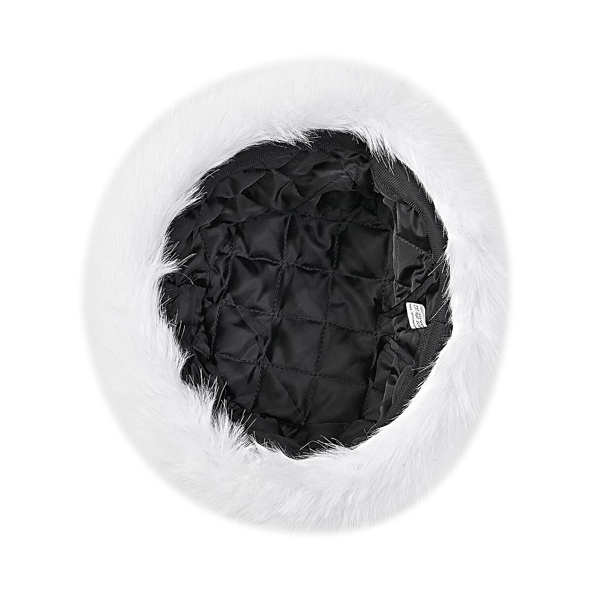 White Faux Fur Hat image number 1