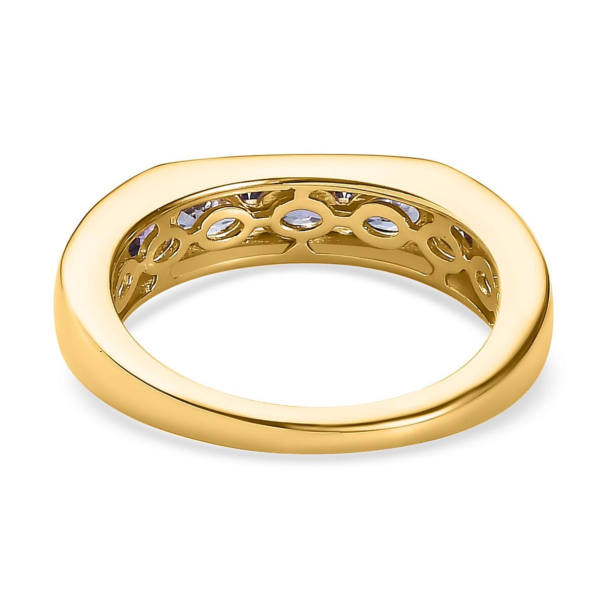 Tanzanite 1.24 ctw Band Ring in Vermeil Yellow Gold Over Sterling Silver (Size 6.5)
