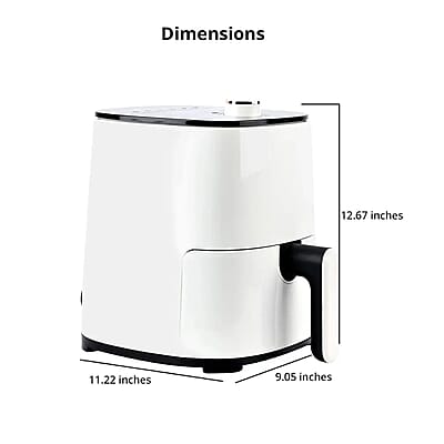 Homesmart Air Fryer with Nonstick Coating Tray 2.8L Airfryer Oven Healthy Cooking With Overheat Protection, Temperature & Timer Control (1000W)