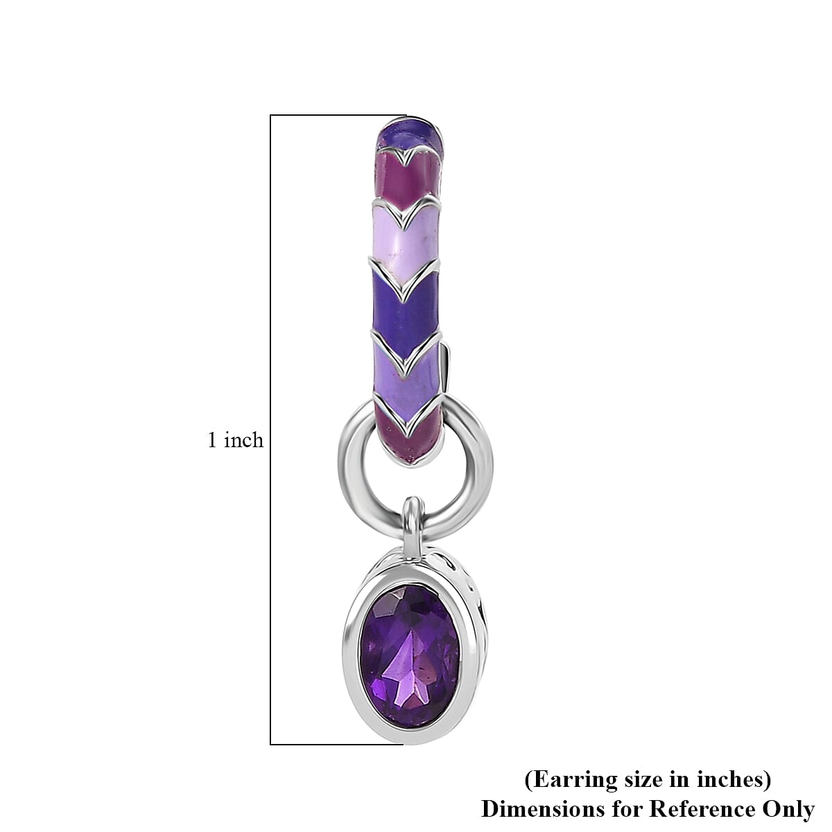 Premium African Amethyst Earrings in Rhodium Over Sterling Silver 0.85 ctw