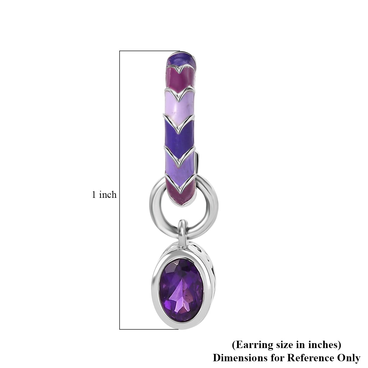 Premium African Amethyst Earrings in Rhodium Over Sterling Silver 0.85 ctw image number 5