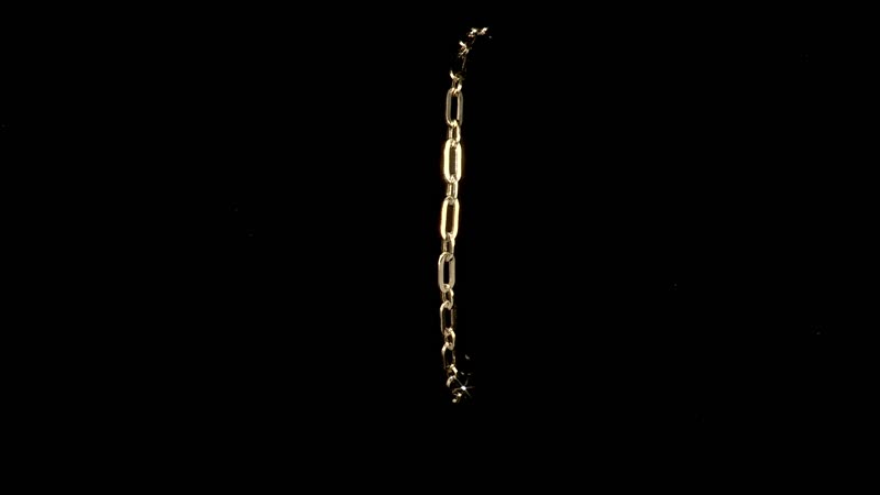 14K Yellow Gold 3mm Figaro Paper Clip Bracelet (7.00 In) 1.90 Grams