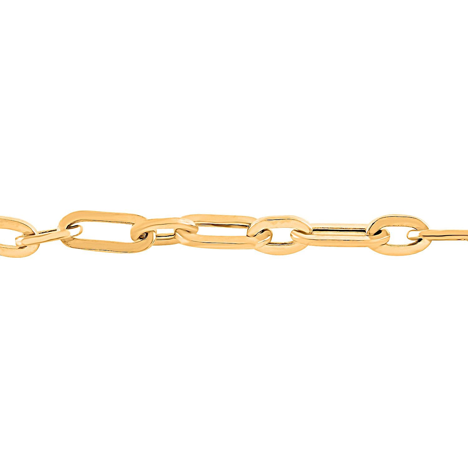 14K Yellow Gold 3mm Figaro Paper Clip Bracelet (7.00 In) 1.90 Grams