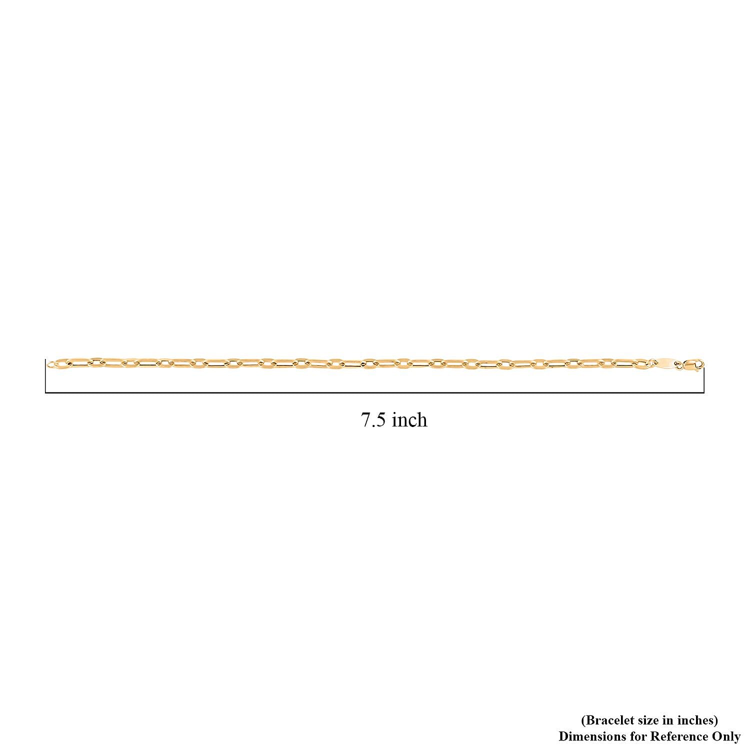 14K Yellow Gold 3mm Figaro Paper Clip Bracelet (7.00 In) 1.90 Grams