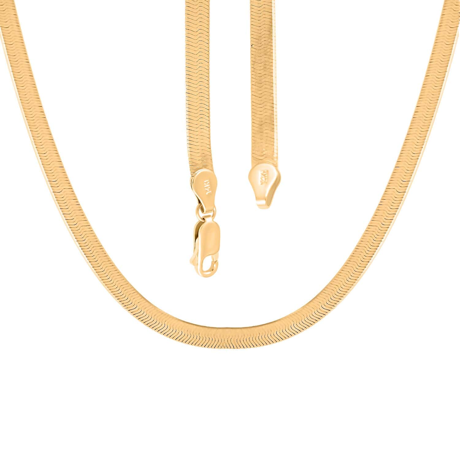 Gold herringbone sales necklace 5mm