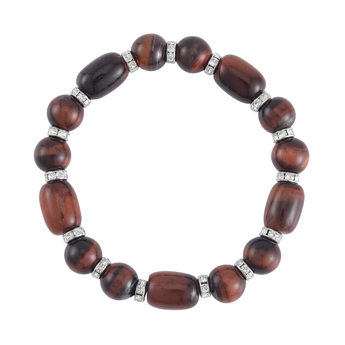Yellow Tiger's Eye Stretch Bracelet in Silvertone 125.00 ctw image number 0