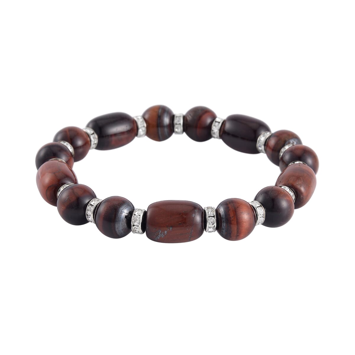 Yellow Tiger's Eye Stretch Bracelet in Silvertone 125.00 ctw image number 2