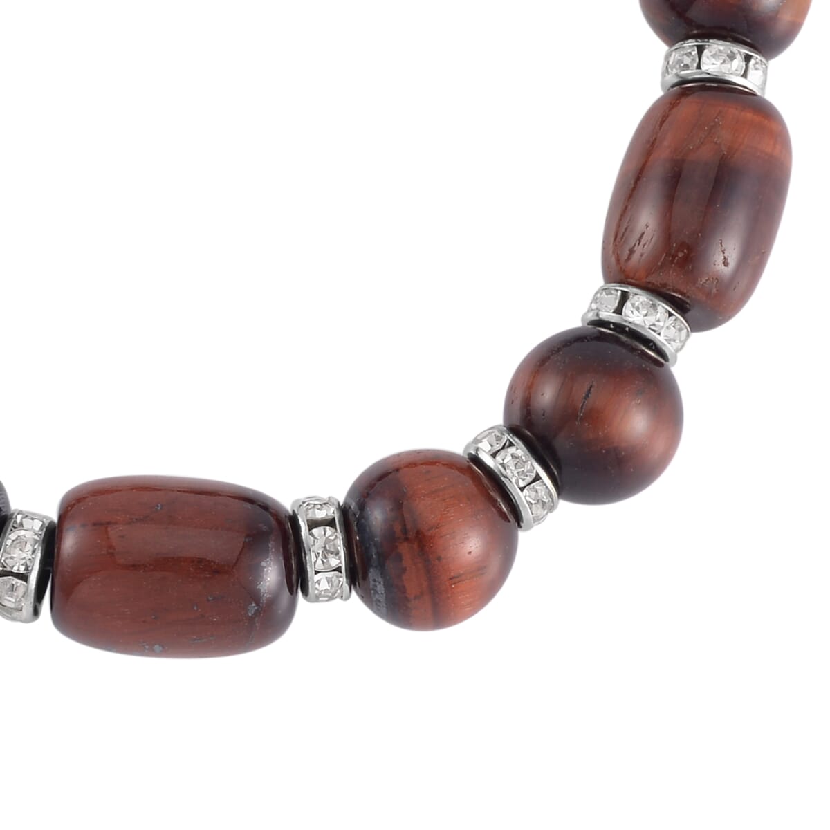 Yellow Tiger's Eye Stretch Bracelet in Silvertone 125.00 ctw image number 3