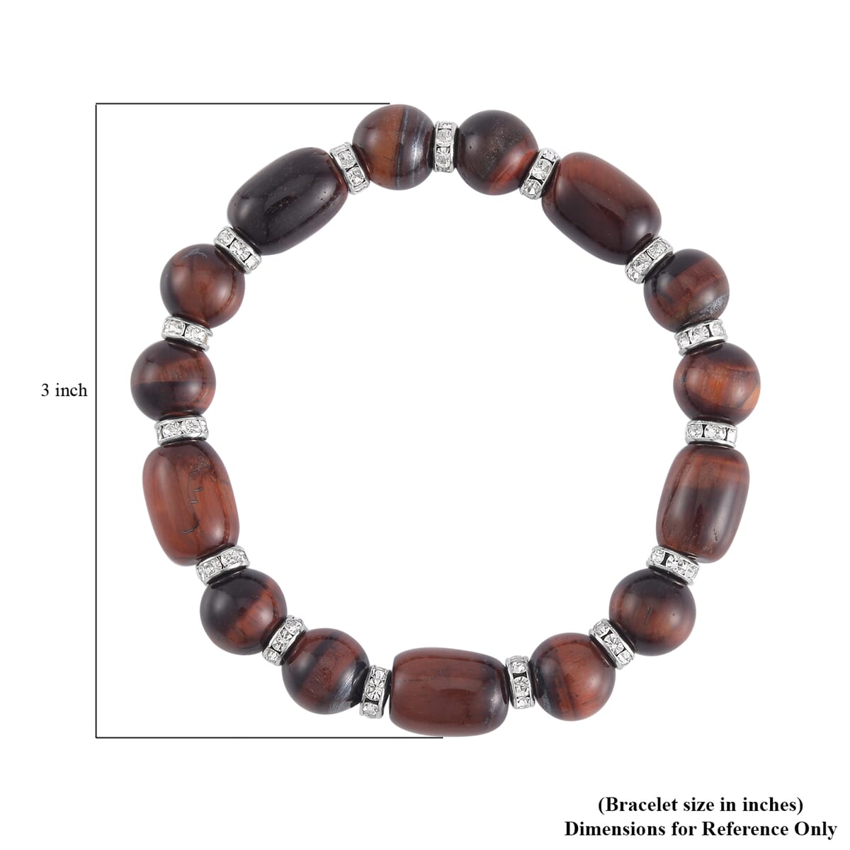 Yellow Tiger's Eye Stretch Bracelet in Silvertone 125.00 ctw image number 4