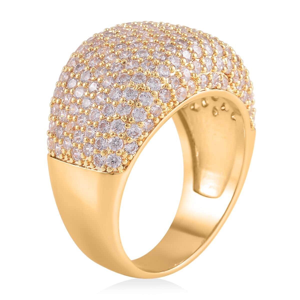 Simulated Diamond Dome Ring in Goldtone (Size 10.0) 3.50 ctw image number 3