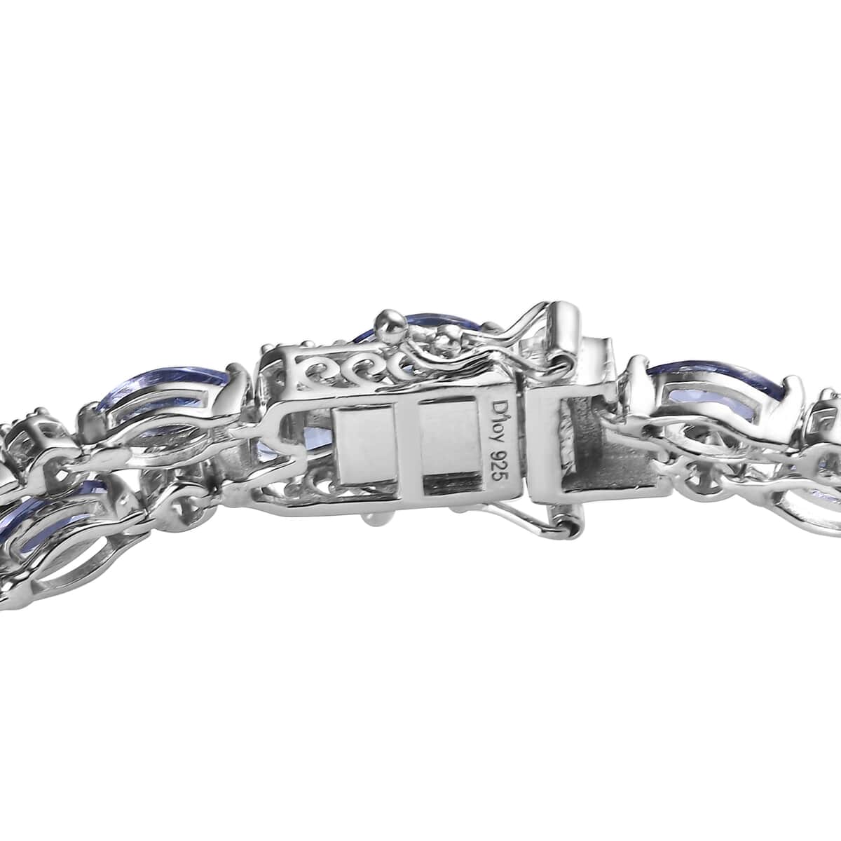 Tanzanite and Moissanite Bracelet in Platinum Over Sterling Silver (6.50 In) 10.30 ctw (Del. in 7-10 Days) image number 3