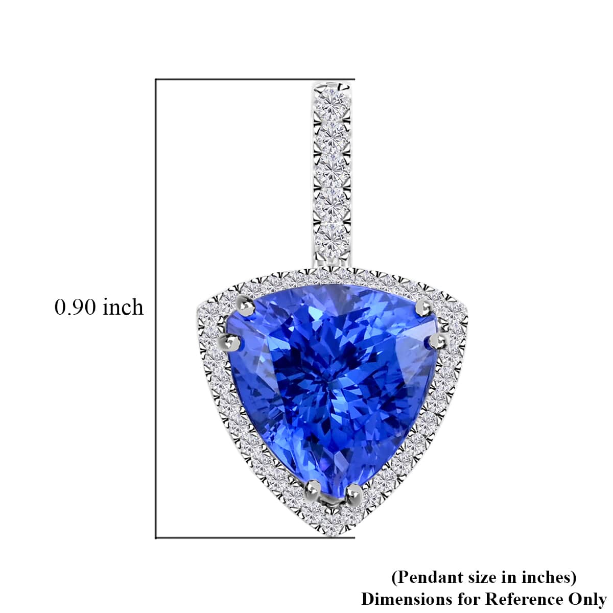 Certified & Appraised Rhapsody 950 Platinum AAAA Tanzanite and E-F VS Diamond Halo Pendant 3.75 ctw image number 3