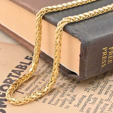 3mm Gold Leather Chain Necklace for Men