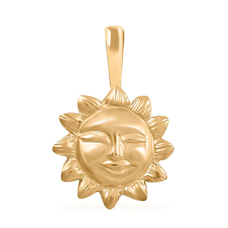 Made in America 10K Yellow Gold 11.25x14.40mm Sun Pendant 1.80 Grams