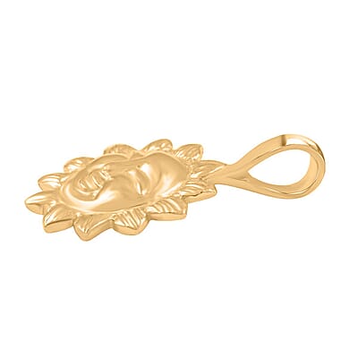 Made in America 10K Yellow Gold 11.25x14.40mm Sun Pendant 1.80 Grams
