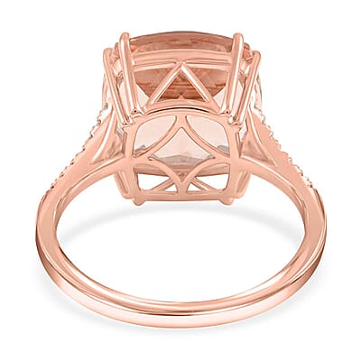 Certified and Appraised Iliana 18K Rose Gold AAA Marropino Morganite and G-H SI Diamond Ring (Size 10.0) 6.60 ctw