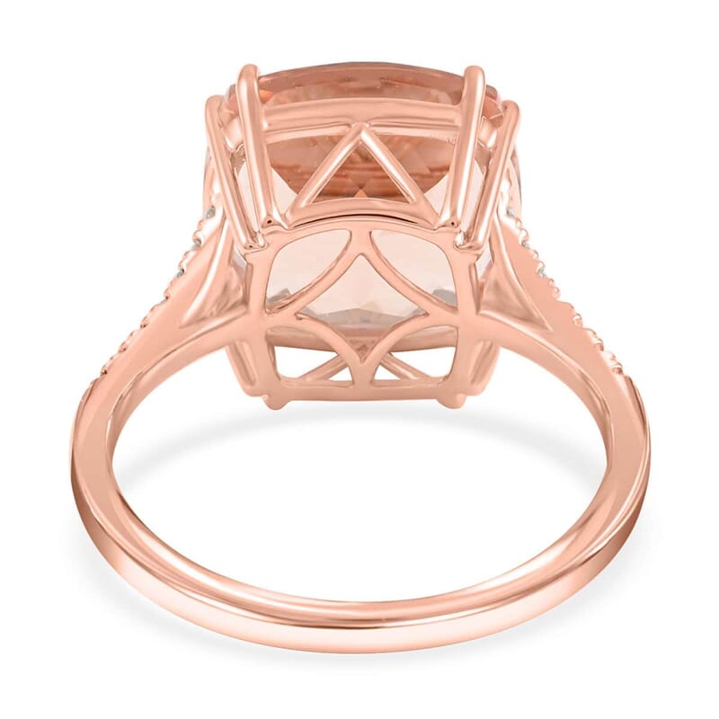 Certified and Appraised Iliana 18K Rose Gold AAA Marropino Morganite and G-H SI Diamond Ring (Size 10.0) 6.60 ctw