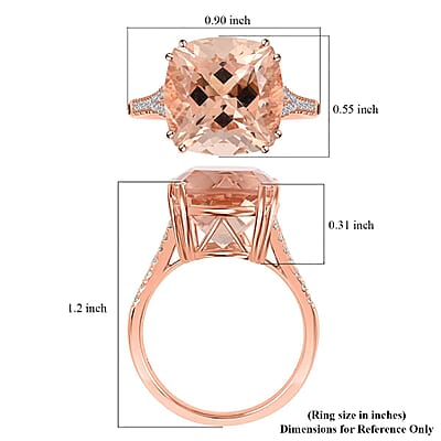 Certified and Appraised Iliana 18K Rose Gold AAA Marropino Morganite and G-H SI Diamond Ring (Size 10.0) 6.60 ctw