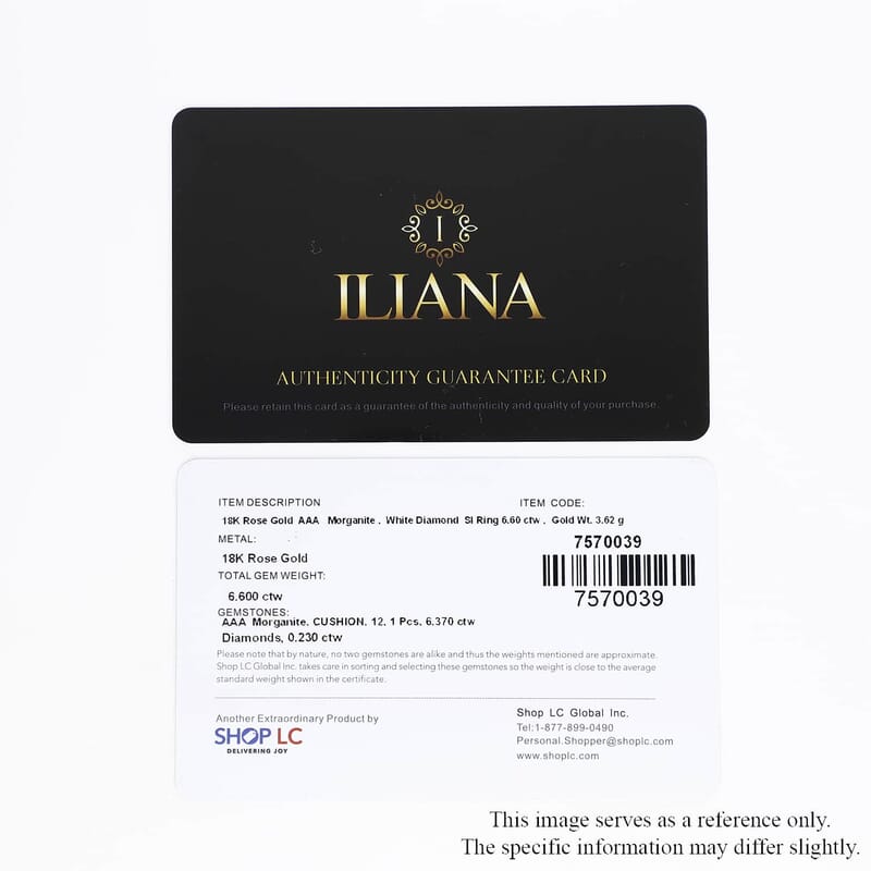 Certified and Appraised Iliana 18K Rose Gold AAA Marropino Morganite and G-H SI Diamond Ring (Size 10.0) 6.60 ctw
