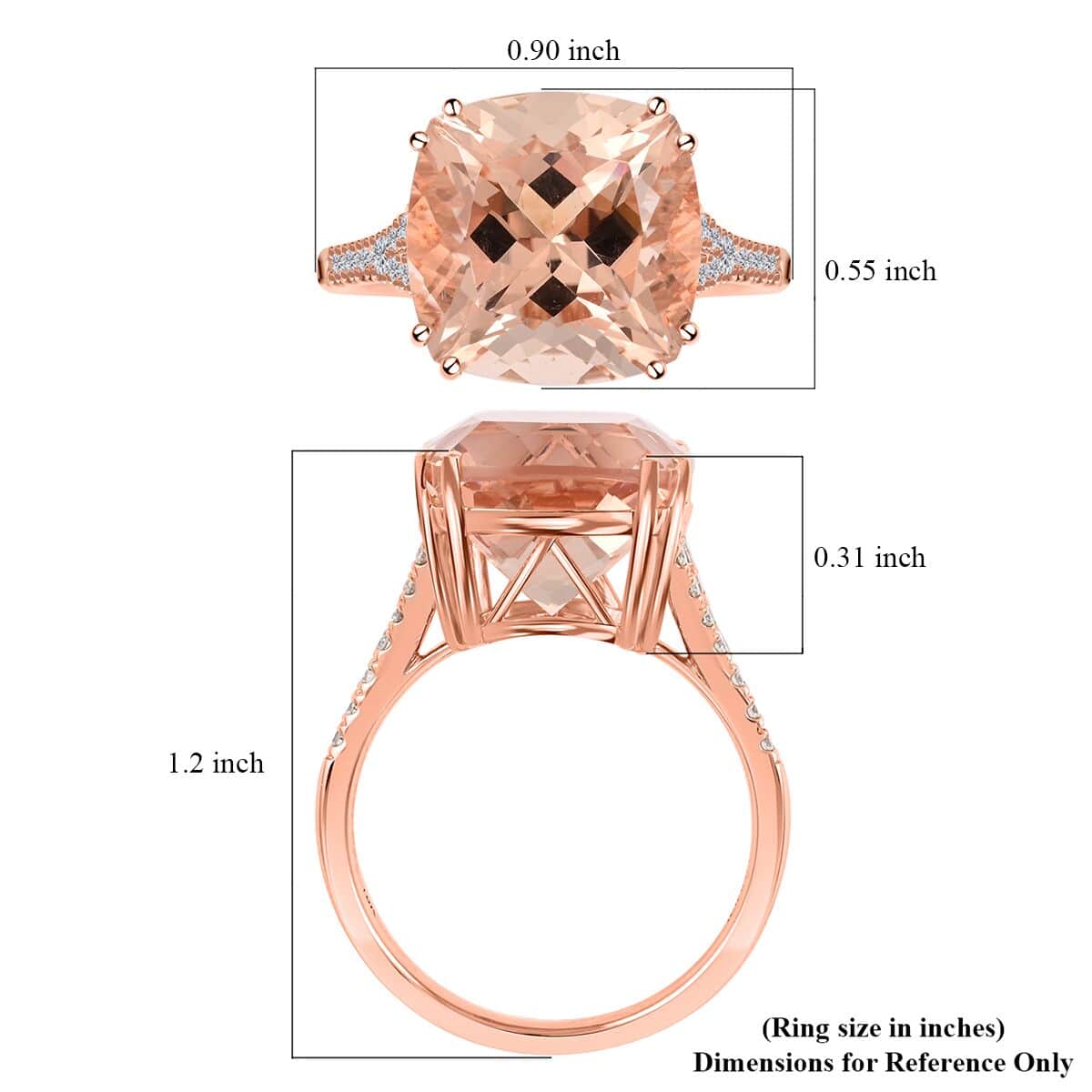 Certified and Appraised Iliana 18K Rose Gold AAA Marropino Morganite and G-H SI Diamond Ring (Size 6.0) 6.60 ctw image number 5