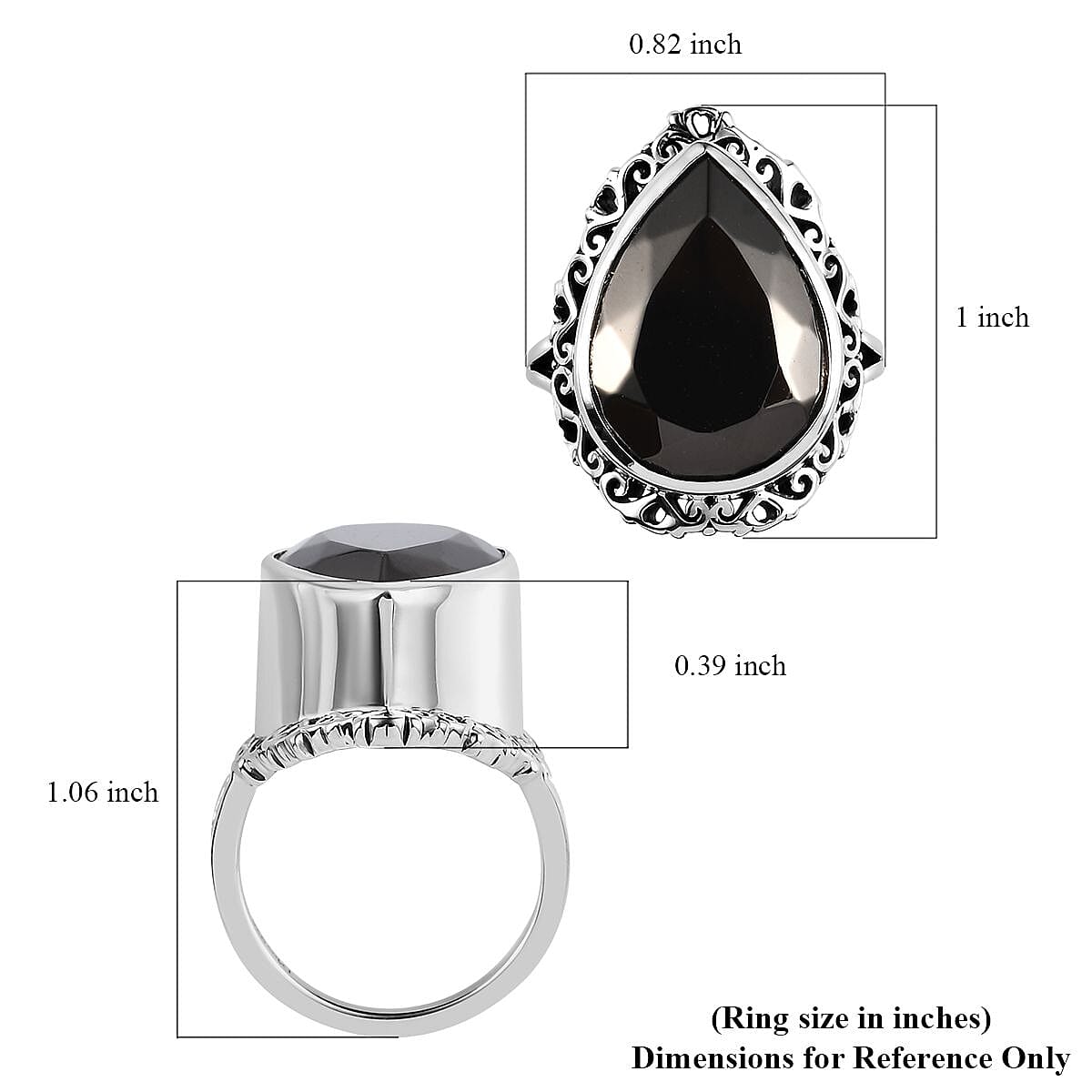 Artisan Crafted Elite Shungite Solitaire Ring in Sterling Silver 7.00 ctw image number 5