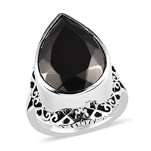 Artisan Crafted Elite Shungite Solitaire Ring in Sterling Silver (Size 9.0) 7.00 ctw