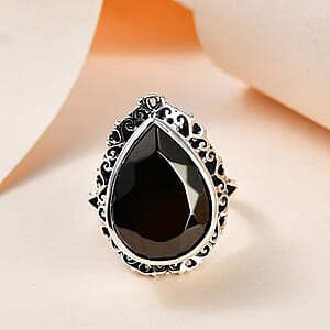 Artisan Crafted Elite Shungite Solitaire Ring in Sterling Silver (Size 9.0) 7.00 ctw