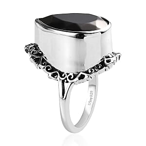 Artisan Crafted Elite Shungite Solitaire Ring in Sterling Silver (Size 9.0) 7.00 ctw