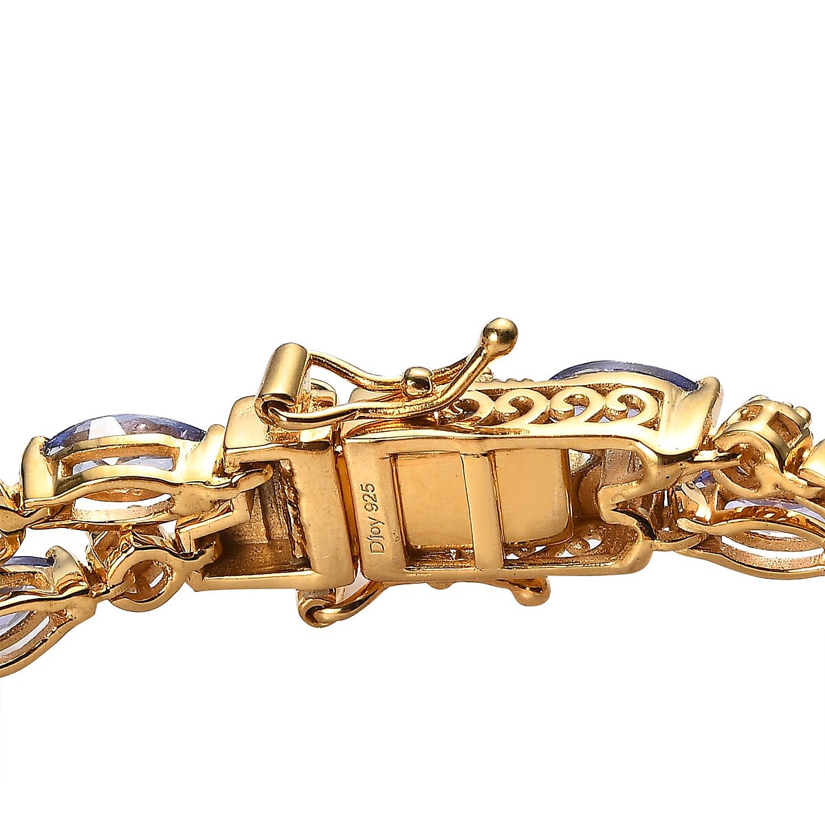 D'Joy Tanzanite and Moissanite Bracelet in Vermeil Yellow Gold Over Sterling Silver (7.25 In) 11.50 ctw image number 3
