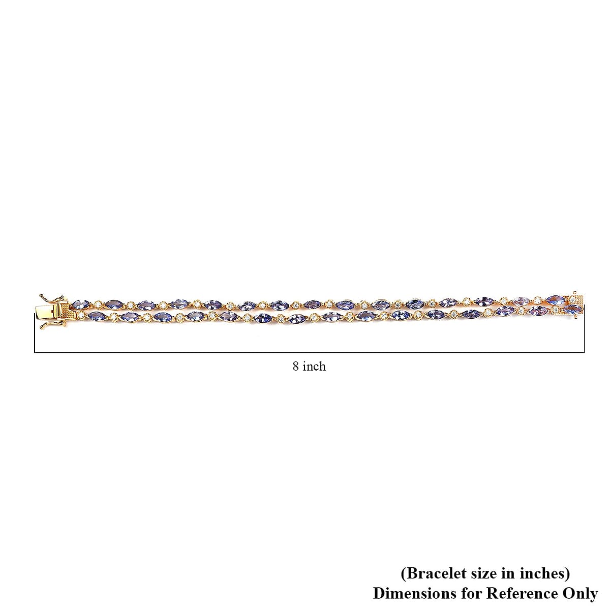 D'Joy Tanzanite and Moissanite Bracelet in Vermeil Yellow Gold Over Sterling Silver (7.25 In) 11.50 ctw image number 4