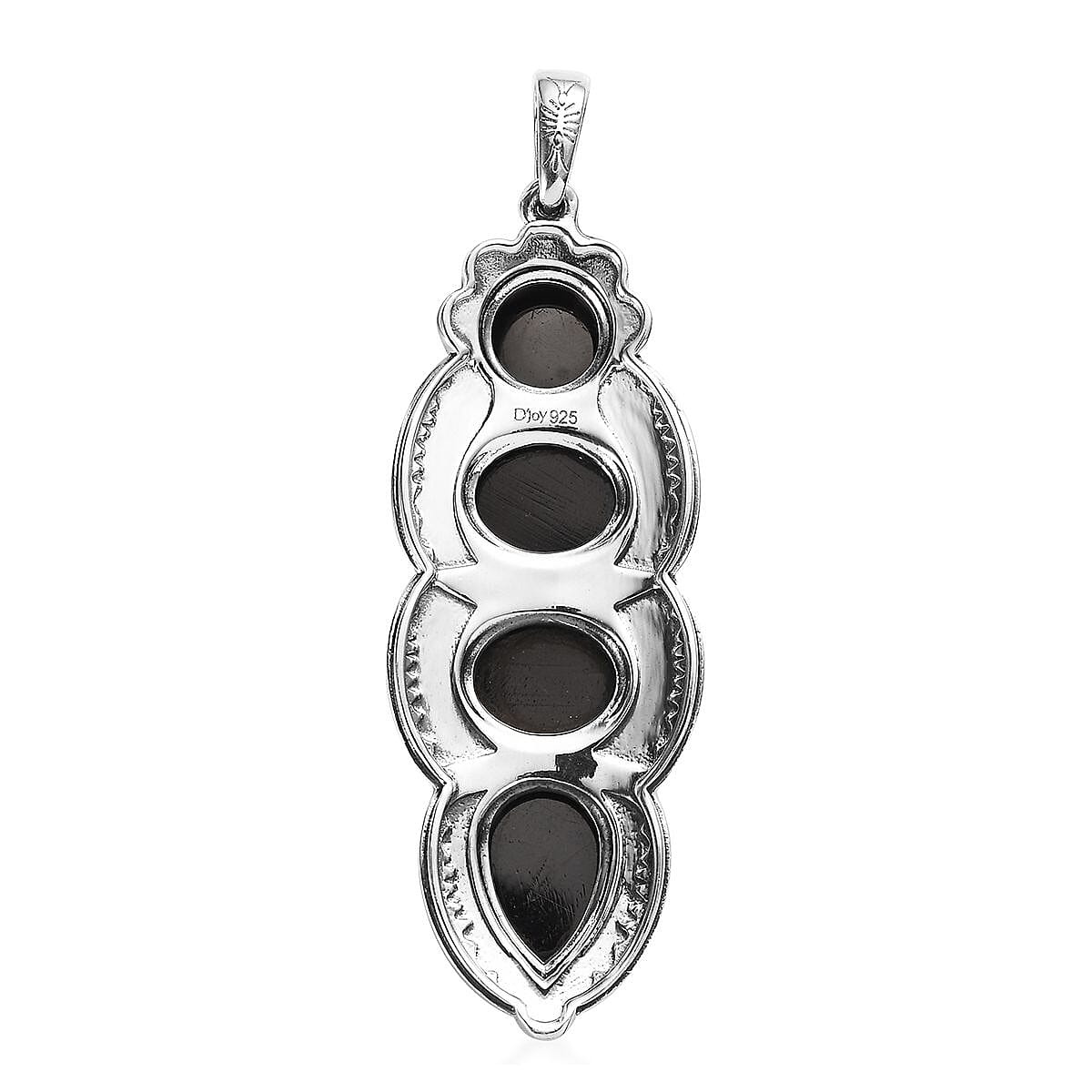 Artisan Crafted Elite Shungite Elongated Pendant in Sterling Silver 6.65 ctw