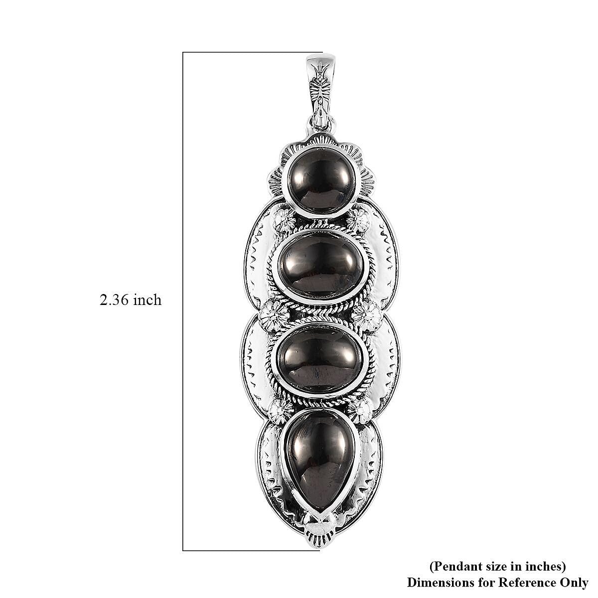 Artisan Crafted Elite Shungite Elongated Pendant in Sterling Silver 6.65 ctw